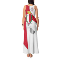 Malta Tank Maxi Dress with Coat of Arms and Island Map Design - Wonder Print Shop