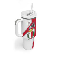 Malta Tumbler With Handle with Coat of Arms and Island Map Design - Wonder Print Shop