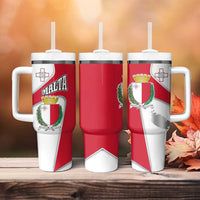 Malta Tumbler With Handle with Coat of Arms and Island Map Design - Wonder Print Shop