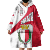 Malta Wearable Blanket Hoodie with Coat of Arms and Island Map Design - Wonder Print Shop