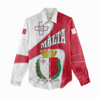 Malta Women Casual Shirt with Coat of Arms and Island Map Design - Wonder Print Shop