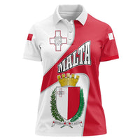 Malta Women Polo Shirt with Coat of Arms and Island Map Design - Wonder Print Shop