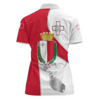 Malta Women Polo Shirt with Coat of Arms and Island Map Design - Wonder Print Shop