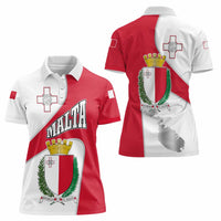 Malta Women Polo Shirt with Coat of Arms and Island Map Design - Wonder Print Shop
