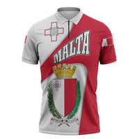 Malta Zipper Polo Shirt with Coat of Arms and Island Map Design - Wonder Print Shop