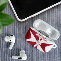 Malta AirPods Case with Red White Crossburst Design - Wonder Print Shop