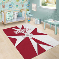 Malta Area Rug with Red White Crossburst Design - Wonder Print Shop