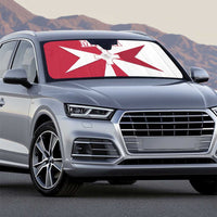 Malta Auto Sun Shade with Red White Crossburst Design - Wonder Print Shop
