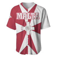 Malta Baseball Jersey with Red White Crossburst Design - Wonder Print Shop