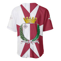 Malta Baseball Jersey with Red White Crossburst Design - Wonder Print Shop
