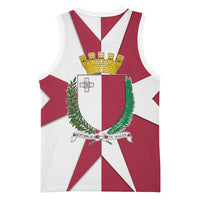 Malta Basketball Jersey with Red White Crossburst Design - Wonder Print Shop