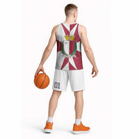Malta Basketball Jersey with Red White Crossburst Design - Wonder Print Shop