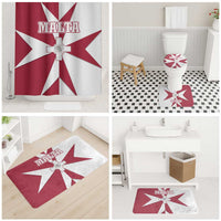 Malta Bathroom Set with Red White Crossburst Design - Wonder Print Shop