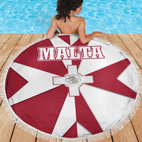 Malta Beach Blanket with Red White Crossburst Design - Wonder Print Shop