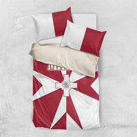 Malta Bedding Set with Red White Crossburst Design - Wonder Print Shop