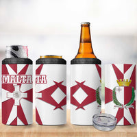 Malta 4 in 1 Can Cooler Tumbler with Red White Crossburst Design - Wonder Print Shop