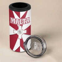 Malta 4 in 1 Can Cooler Tumbler with Red White Crossburst Design - Wonder Print Shop