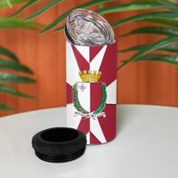 Malta 4 in 1 Can Cooler Tumbler with Red White Crossburst Design - Wonder Print Shop