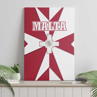 Malta Canvas Wall Art with Red White Crossburst Design - Wonder Print Shop