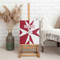 Malta Canvas Wall Art with Red White Crossburst Design - Wonder Print Shop