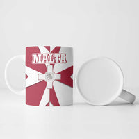 Malta Ceramic Mug with Red White Crossburst Design - Wonder Print Shop