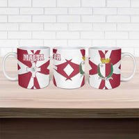 Malta Ceramic Mug with Red White Crossburst Design - Wonder Print Shop