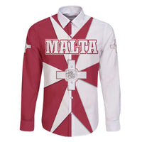 Malta Family Matching Off The Shoulder Long Sleeve Dress and Hawaiian Shirt with Red White Crossburst Design - Wonder Print Shop