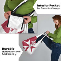 Malta Grocery Bag with Red White Crossburst Design - Wonder Print Shop