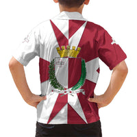 Malta Hawaiian Shirt with Red White Crossburst Design - Wonder Print Shop