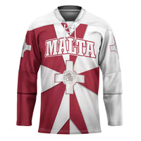 Malta Hockey Jersey with Red White Crossburst Design - Wonder Print Shop