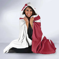 Malta Hooded Blanket with Red White Crossburst Design - Wonder Print Shop