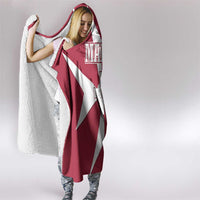 Malta Hooded Blanket with Red White Crossburst Design - Wonder Print Shop