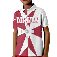Malta Kid Polo Shirt with Red White Crossburst Design - Wonder Print Shop