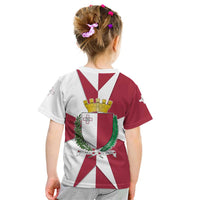 Malta Kid T Shirt with Red White Crossburst Design - Wonder Print Shop
