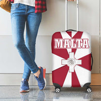 Malta Luggage Cover with Red White Crossburst Design - Wonder Print Shop