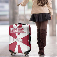 Malta Luggage Cover with Red White Crossburst Design - Wonder Print Shop