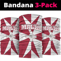 Malta Neck Gaiter with Red White Crossburst Design TS04