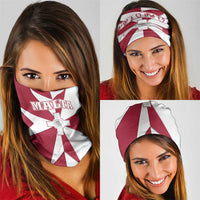 Malta Neck Gaiter with Red White Crossburst Design TS04