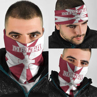 Malta Neck Gaiter with Red White Crossburst Design TS04