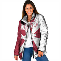 Malta Padded Jacket with Red White Crossburst Design - Wonder Print Shop