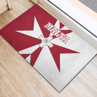 Malta Rubber Doormat with Red White Crossburst Design - Wonder Print Shop