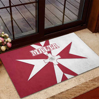 Malta Rubber Doormat with Red White Crossburst Design - Wonder Print Shop