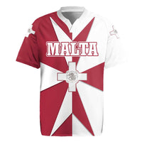 Malta Rugby Jersey with Red White Crossburst Design - Wonder Print Shop