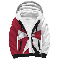 Malta Sherpa Hoodie with Red White Crossburst Design - Wonder Print Shop