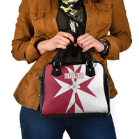 Malta Shoulder Handbag with Red White Crossburst Design - Wonder Print Shop