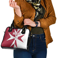Malta Shoulder Handbag with Red White Crossburst Design - Wonder Print Shop
