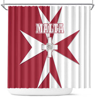 Malta Shower Curtain with Red White Crossburst Design - Wonder Print Shop
