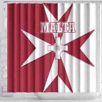 Malta Shower Curtain with Red White Crossburst Design - Wonder Print Shop