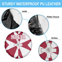 Malta Spare Tire Cover with Red White Crossburst Design - Wonder Print Shop