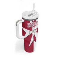 Malta Tumbler With Handle with Red White Crossburst Design - Wonder Print Shop